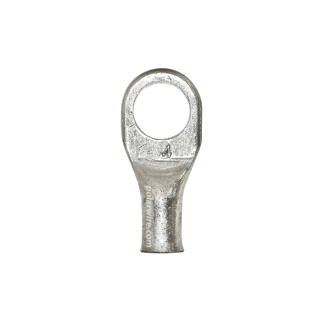 Plated copper eyelet lug, 4 AWG, 1/2 inch stud