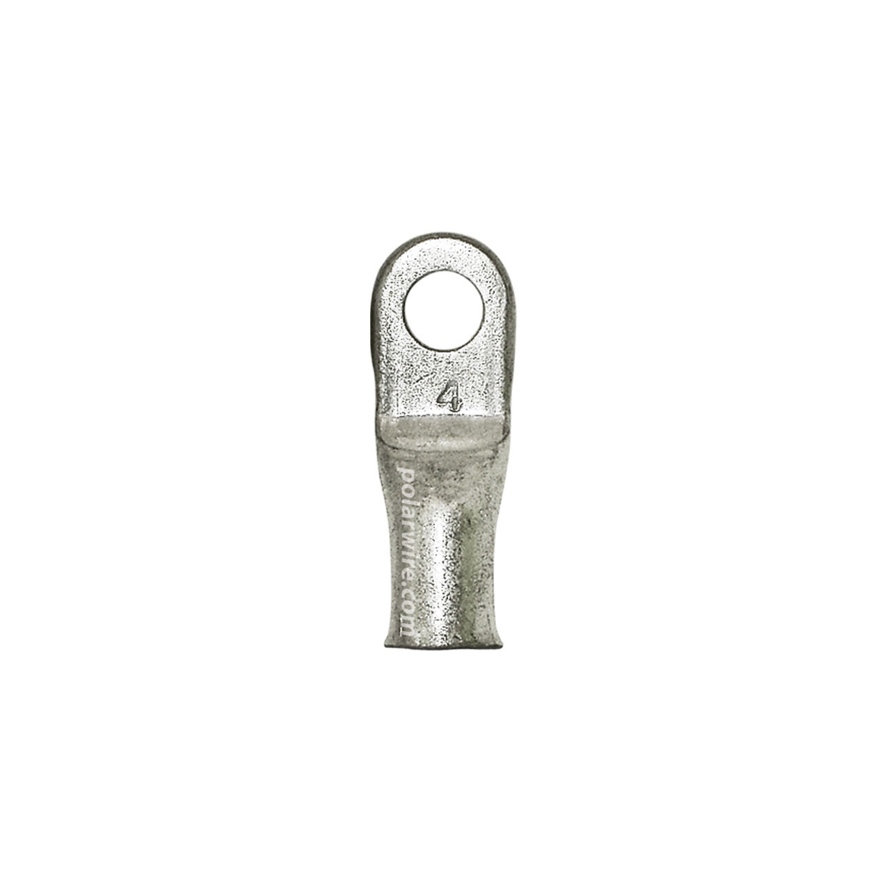 Plated copper eyelet lug, 4 AWG, 1/4 inch stud