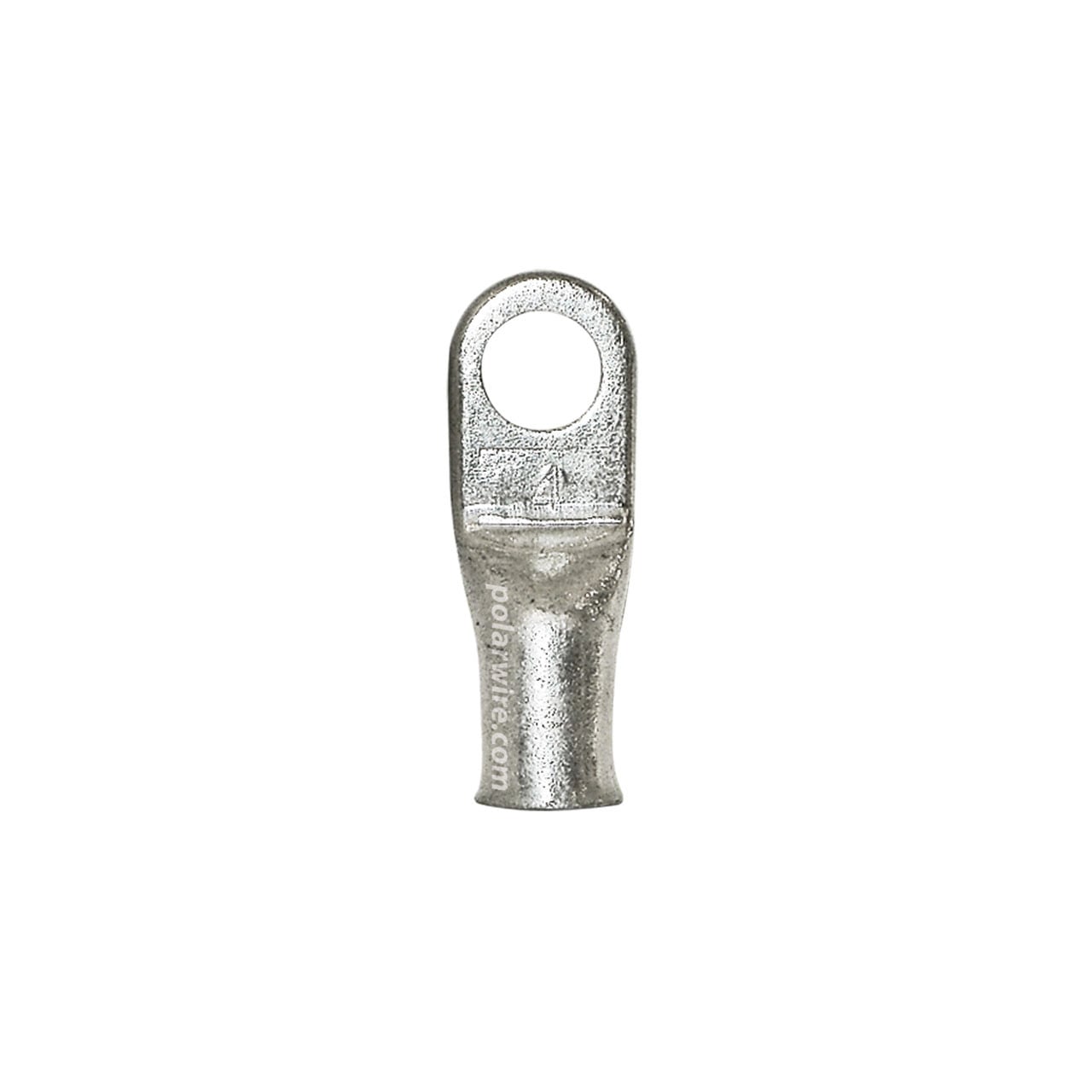 Plated copper eyelet lug, 4 AWG, 5/16 stud