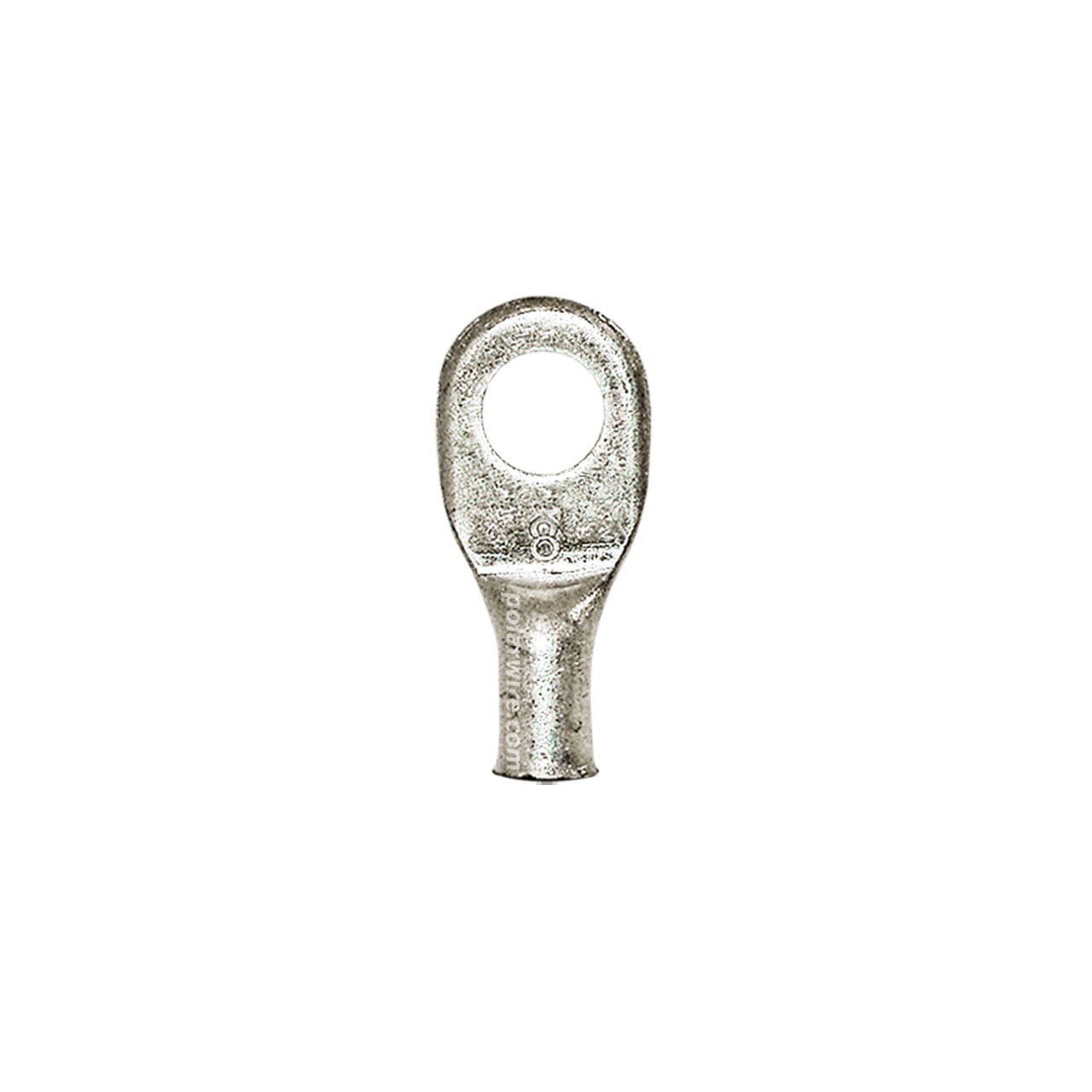 Plated copper eyelet lug, 8 AWG, 5/16 inch stud