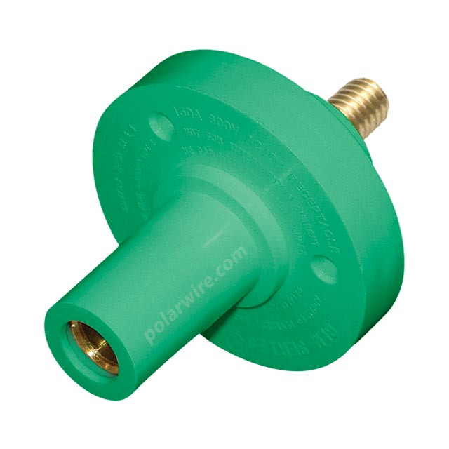Green cam lock female, 150 amp panel, 5/16 inch stud, 8-2 AWG
