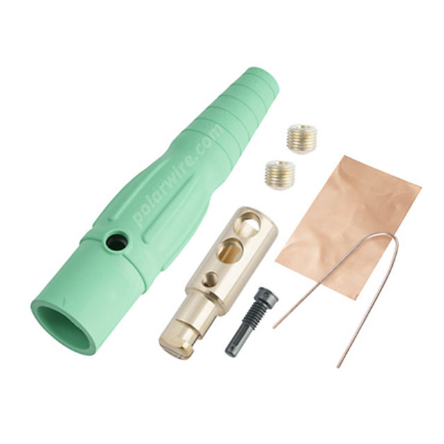2/0-4/0 400A Male Inline Single Pin Connector Green | Polar Wire