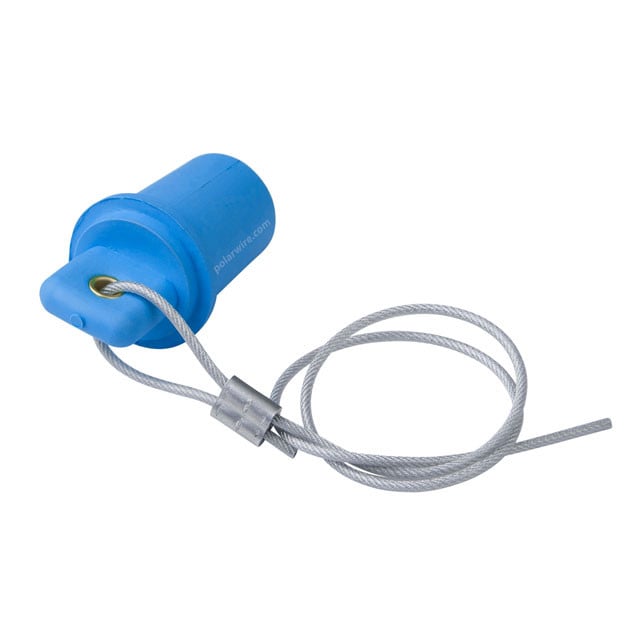 Marinco Cam Lock 400 amp blue male protective cover with 20 inch lanyard