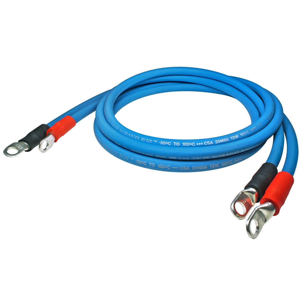 Inverter cables pair, 2 AWG, 72 inch, 3/8 inch stud
