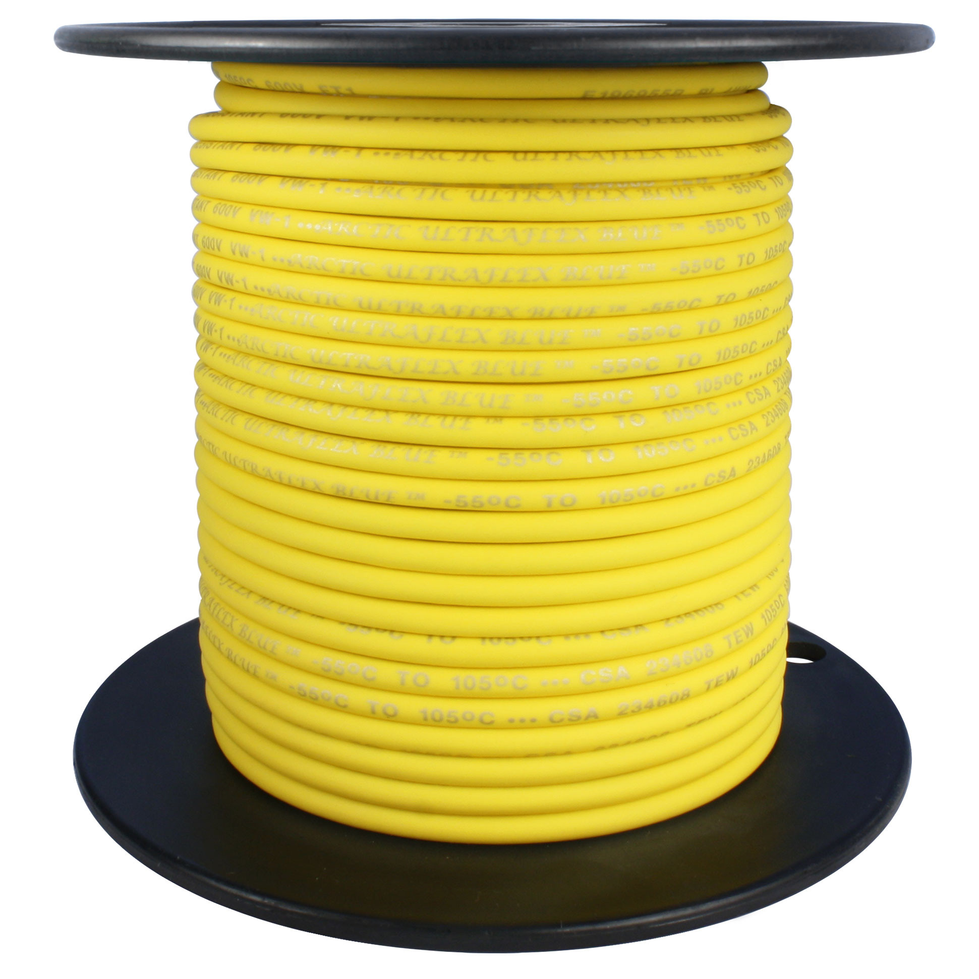 Arctic Ultraflex Cold Weather Flexible Wire 100 Foot Spool 12 AWG Yellow Single Conductor Wire tinned fine strand 100% copper