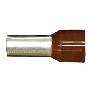 Brown ferrule insulated, 3-4 AWG, 25 mm