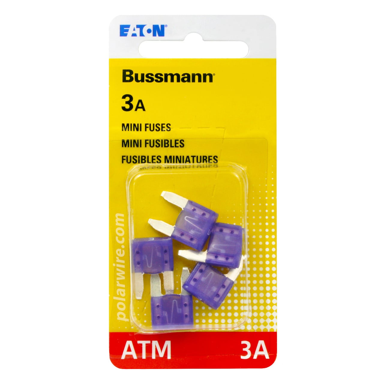 ATM mini-blade fuse, 3 amp, 5 pack
