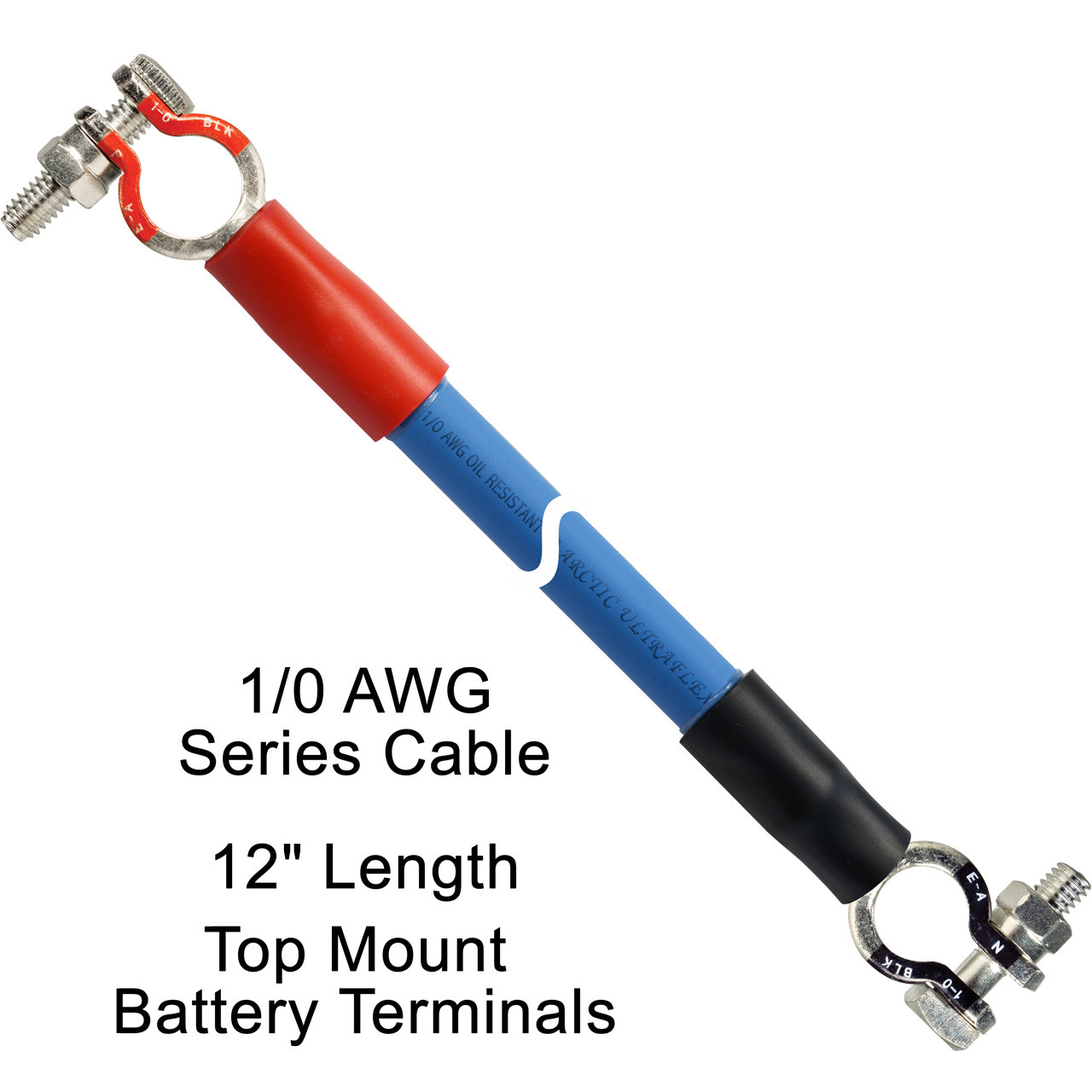 Series cable top mount cables & harness, 1/0 AWG, 12 inch