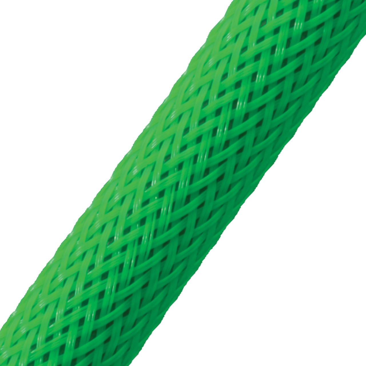 Green braided sleeve neon expands, 1/2 inch, 24 ft, 1/4 to 3/4 inch