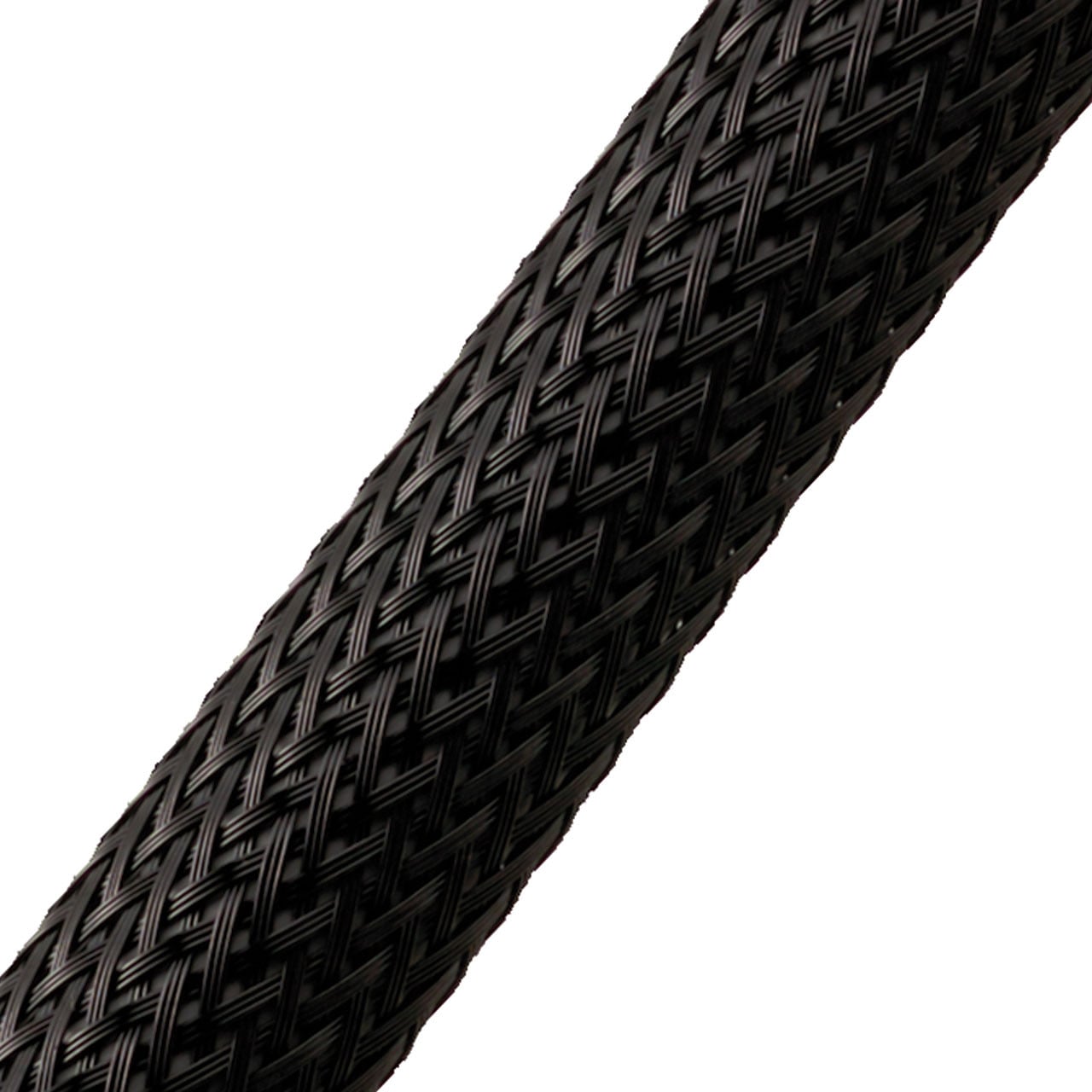 Black braided sleeve minimum to maximum, 1/2 inch, 24 ft, 1/4 inch, 3/4 inch