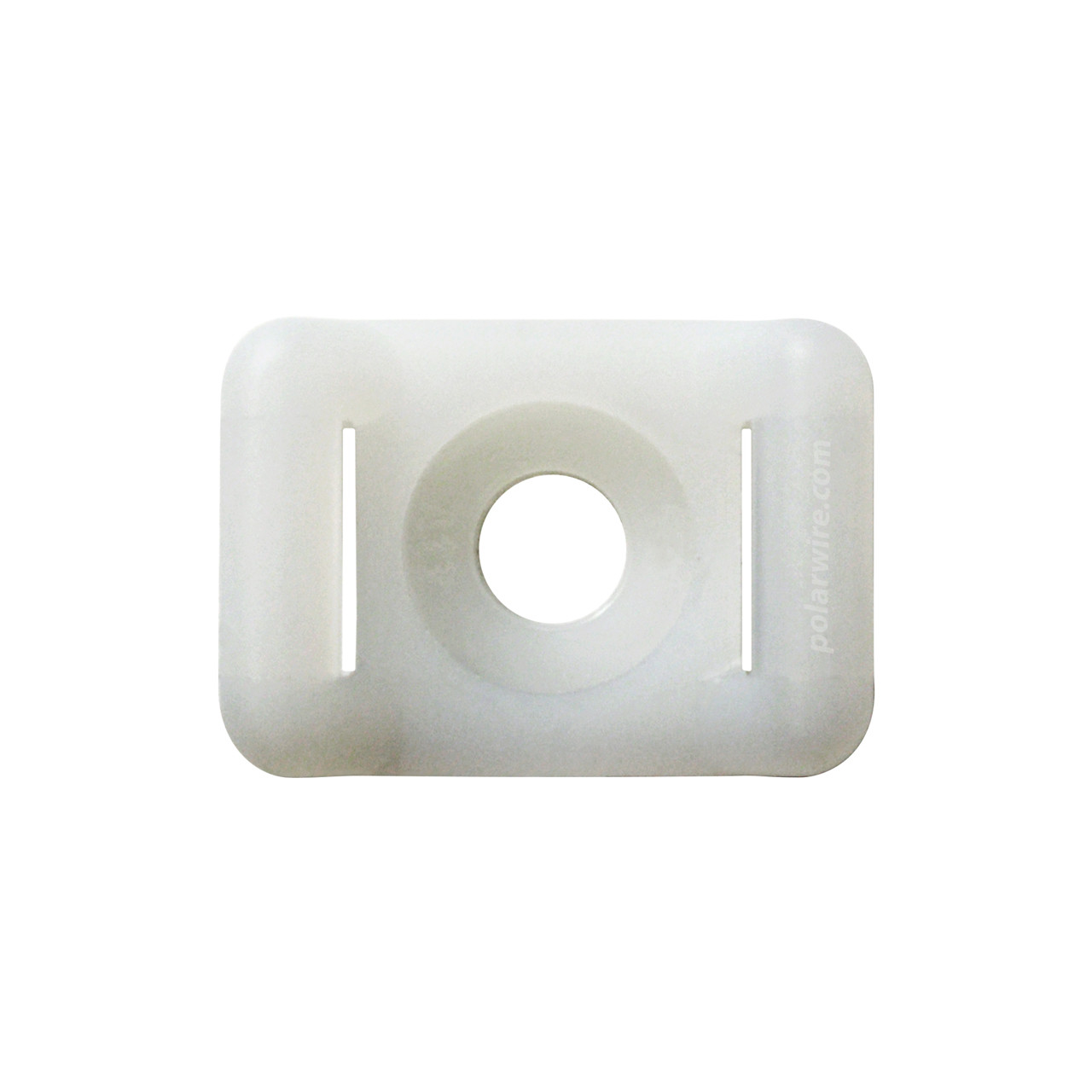 7/8 white nylon 6.6 zip tie base saddle mount, screw applied, 18-120 pound pull strength