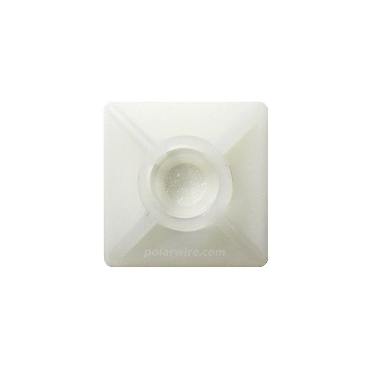adhesive zip tie mount with screw hole, natural 6.6 nylon, 3/4 inch