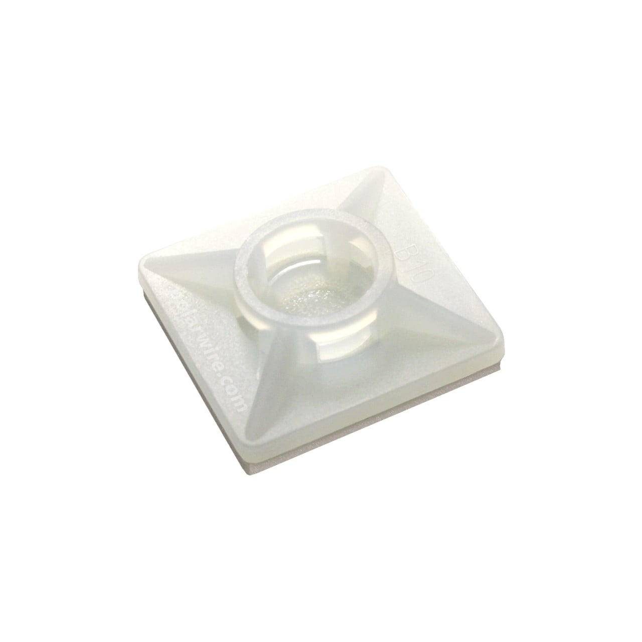 3/4 inch natural nylon 6.6 adhesive cable tie mount, 18-50 pound pull