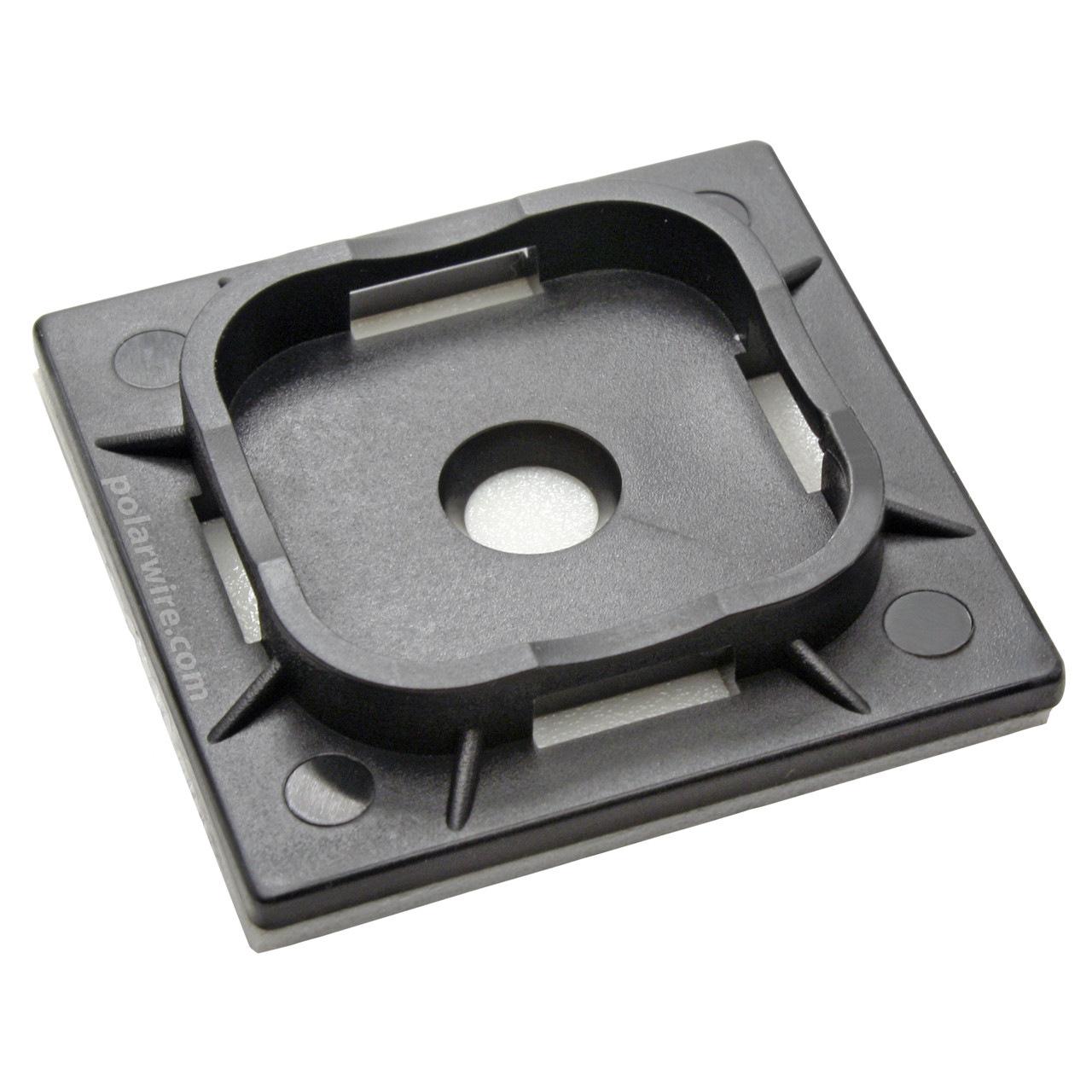 1 1/2 inch black uv resistant nylon 6.6 adhesive cable tie mount, 175 pound pull
