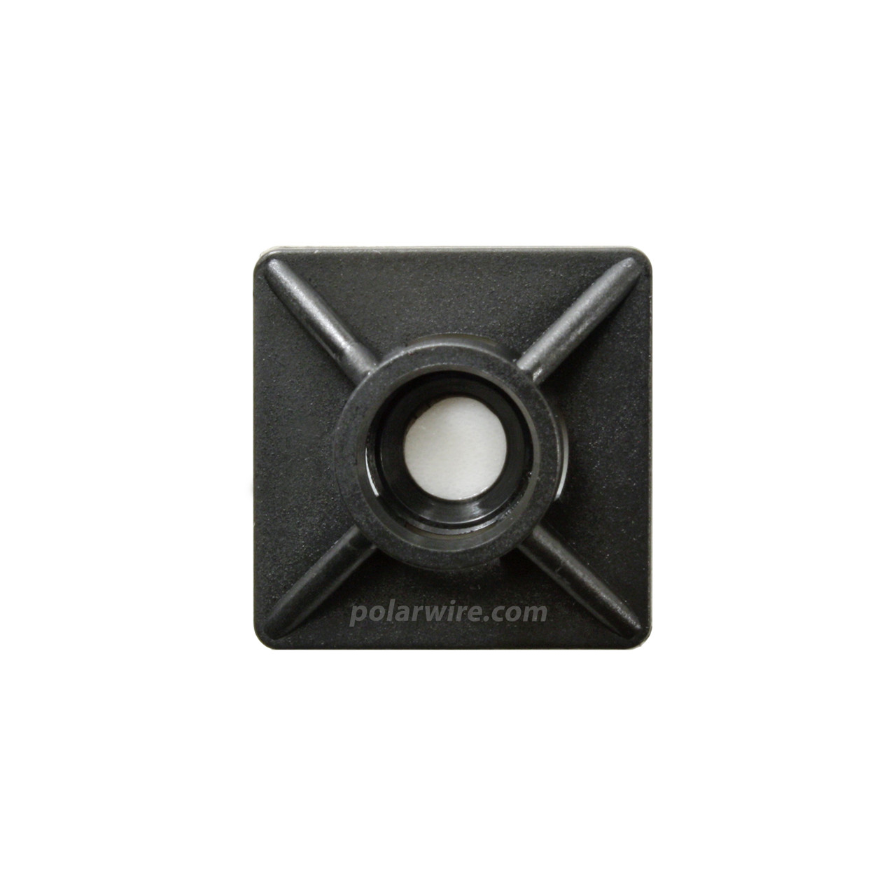 adhesive zip tie mount with screw hole, black UV 6.6 nylon