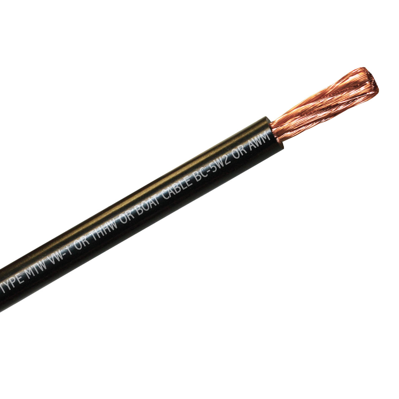 6 AWG Black multipurpose flexible building wire, single conductor boat cable, fine strand battery cable, flexible welding cable