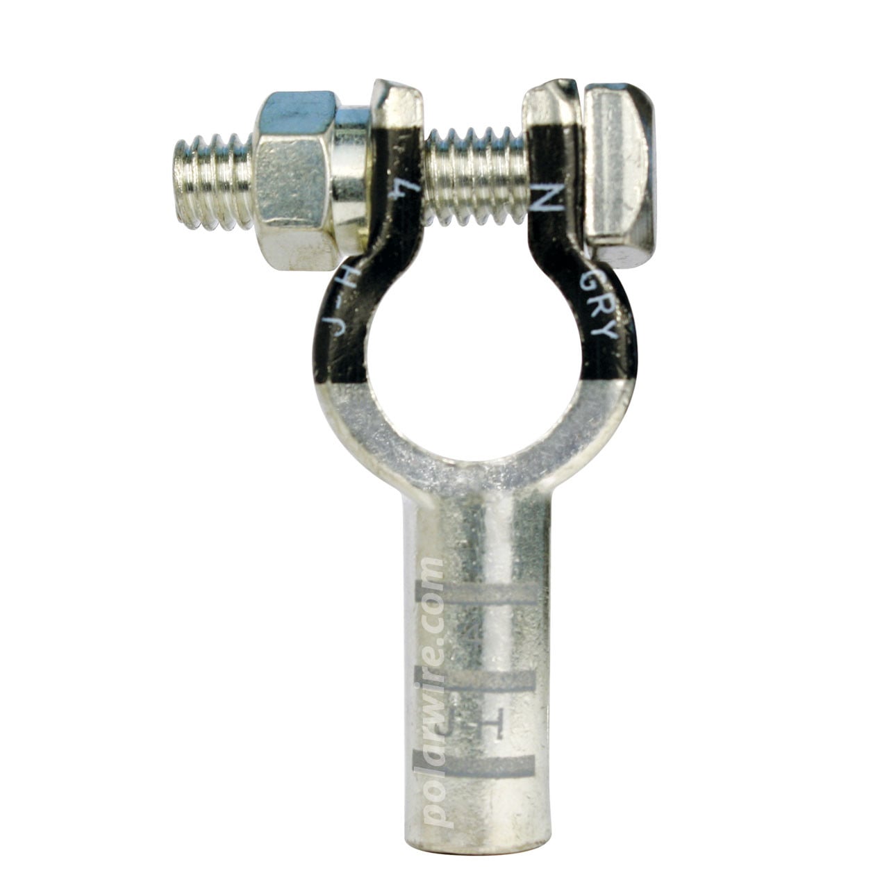 4 AWG Negative Eco-Maxå¨ 100% Copper Top Mount Plated Solderless Battery Terminal