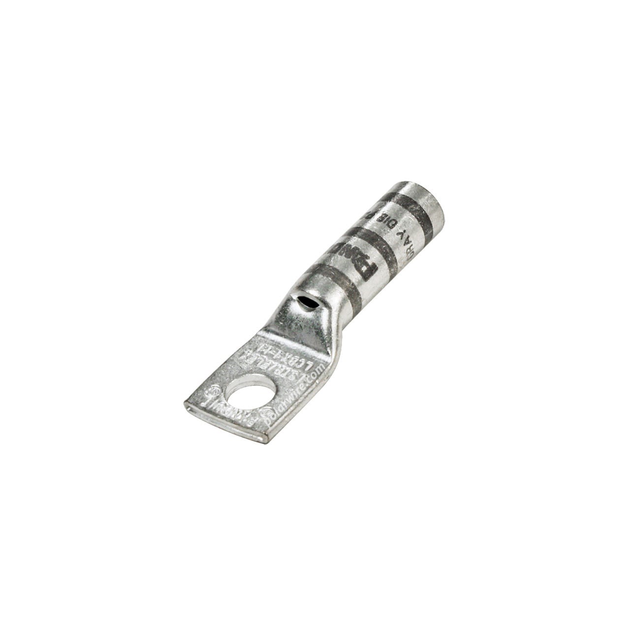 4 gauge flex long barrel heavy duty compression lug, 1/4 inch stud, high strength, highly conductive electrolytic tin plated copper
