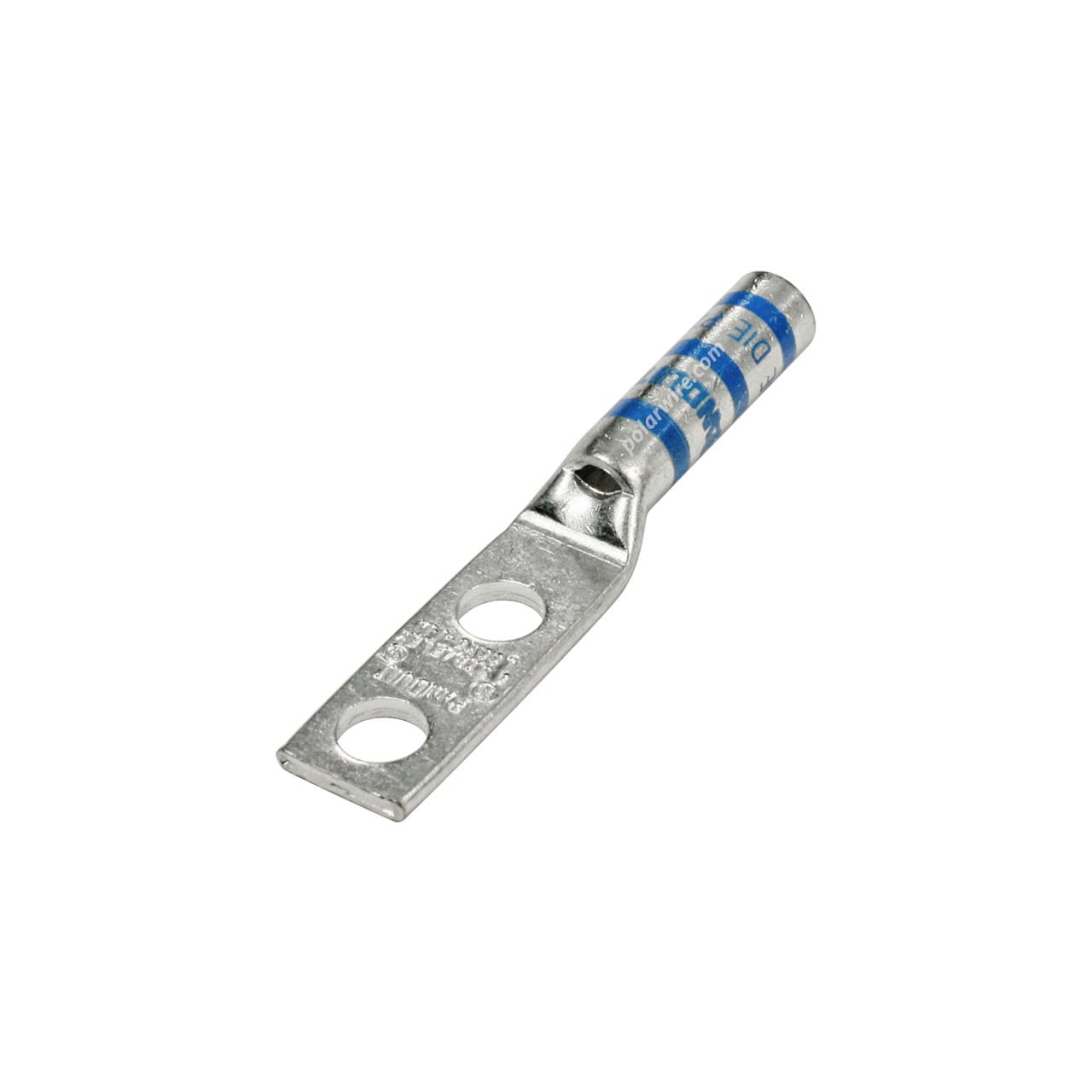 Flex center long barrel heavy duty compression lug, 6 AWG, 1/4 inch stud, 5/8 inch