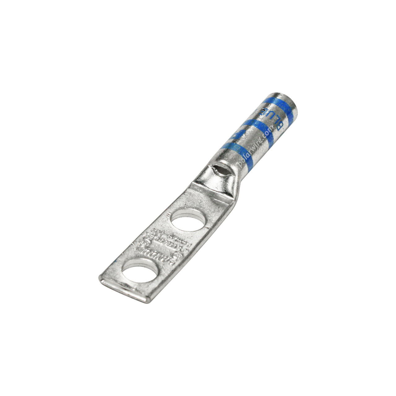 Flex center long barrel heavy duty compression lug, 6 AWG, 1/4 inch stud, 3/4 inch