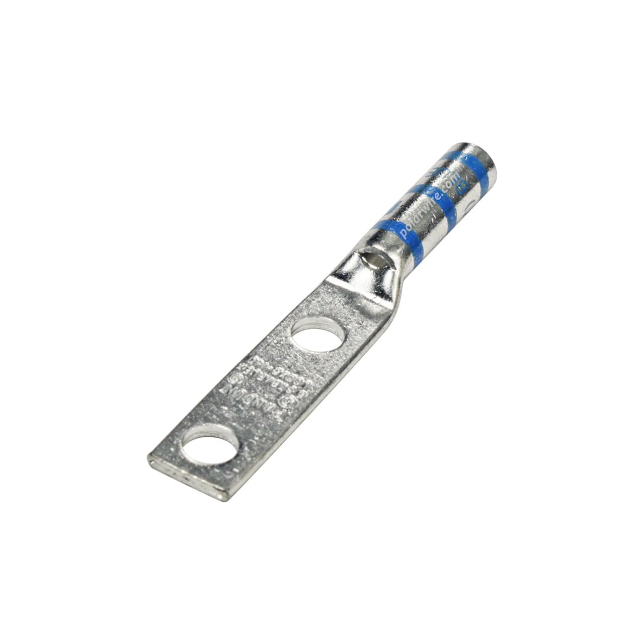 Flex center long barrel heavy duty compression lug, 6 AWG, 1/4 inch stud, 1 inch