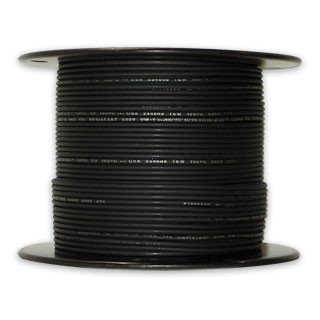 16 AWG black Arctic Ultraflex Blue single conductor wire 100% copper tinned fine strand, 600v, 500 foot spool