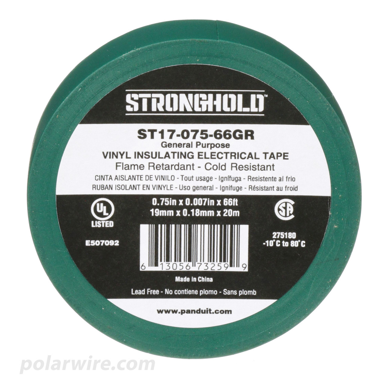 3/4 inch Green PVC Vinyl Electrical Tape Panduit Stronghold