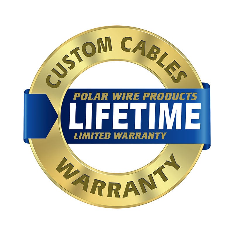 Polar Wire's custom cables are covered by a lifetime limited warranty on manufacturing and materials