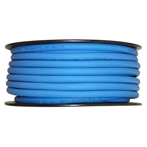 2 AWG Blue Arctic Ultraflex Blue 100 foot spool, 100% copper fine strand tinned wire rated to -55C