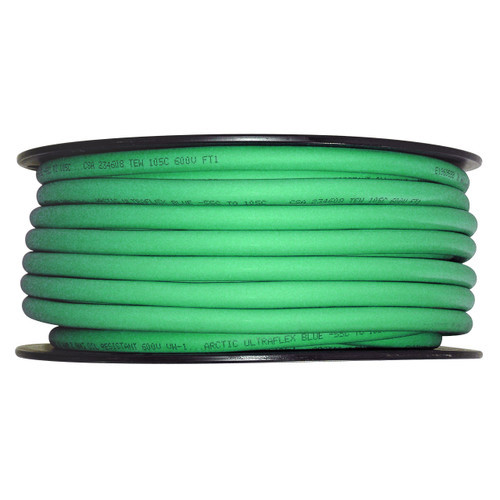 2 AWG Green Arctic Ultraflex Blue 100 foot spool, 100% copper fine strand tinned wire rated to -55C