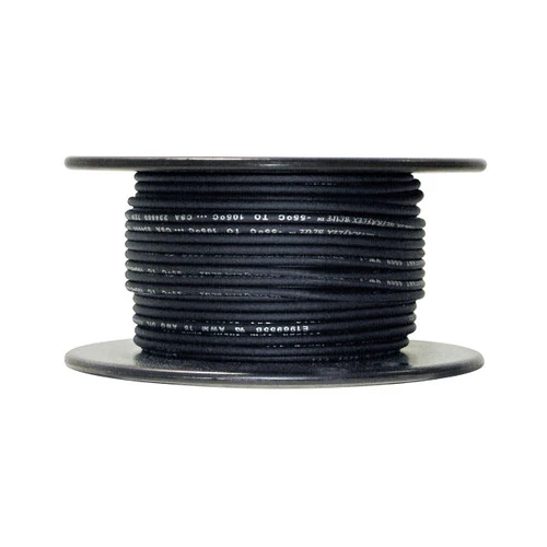 18 AWG Black Arctic Ultraflex Blue 100 foot spool, 100% copper fine strand tinned wire rated to -55C