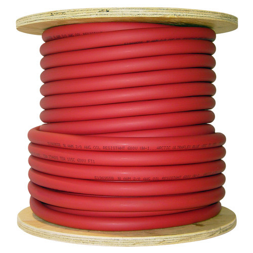 2/0 AWG Red Arctic Ultraflex Blue 100 foot spool, 100% copper fine strand tinned wire rated to -55C