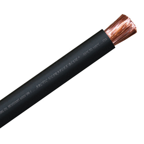3/0 AWG black 100% copper Arctic Ultraflex Blue flexible fine strand arctic grade wire is rated for use in extreme cold to -55C