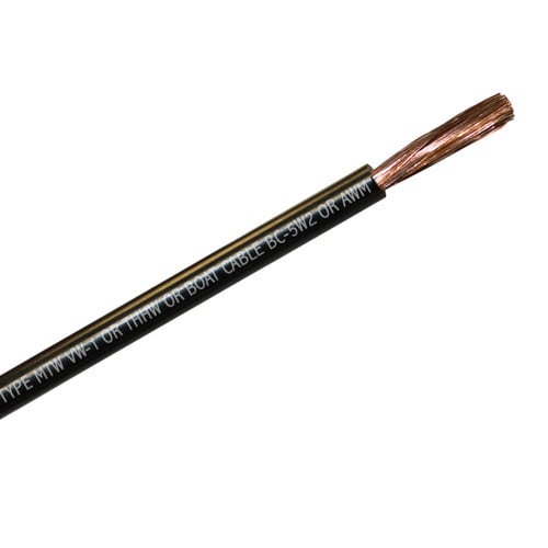 8 AWG Black multipurpose flexible building wire, single conductor boat cable, fine strand battery cable, flexible welding cable