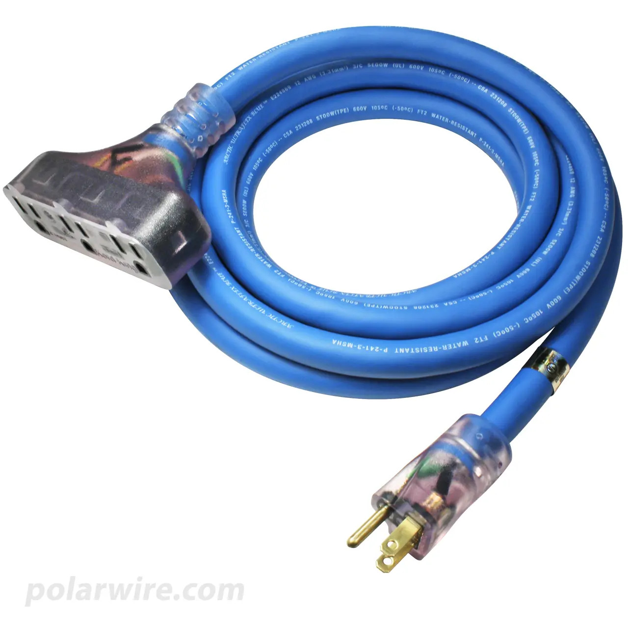 10' 12 Ga Triple Outlet Extension Cord Arctic Ultraflex | Polar