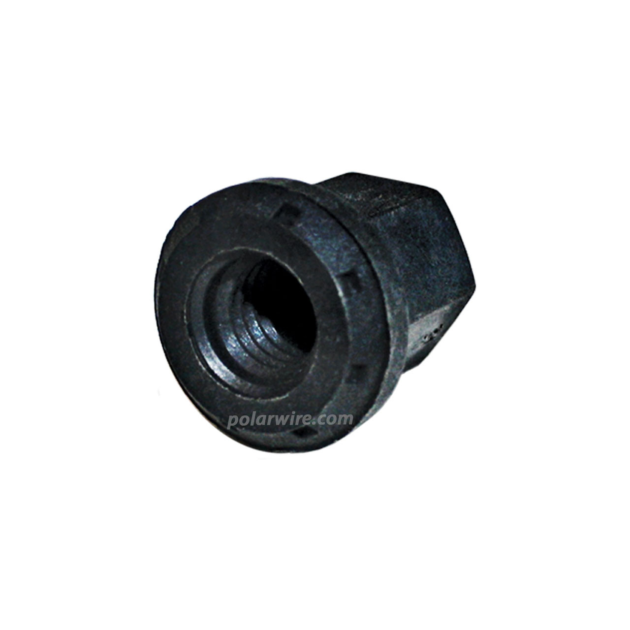 Black plastic stud nut