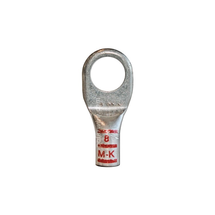 Plated copper power lug heavy duty, 8 AWG, 3/8 inch stud