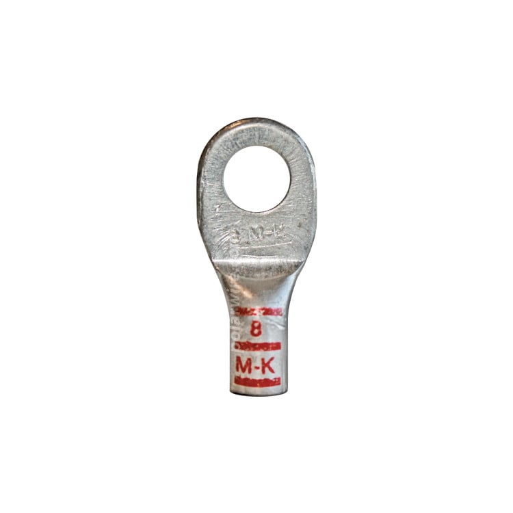Plated copper power lug heavy duty, 8 AWG, 5/16 inch stud