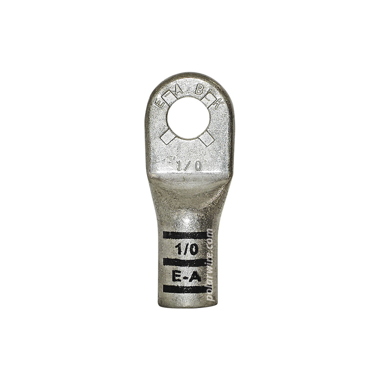 Black anti-rotational power lug, 1/0 AWG, 3/8 inch stud