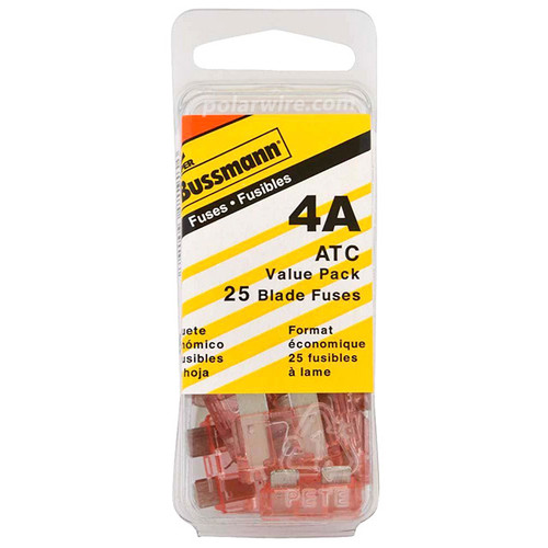 ATC BLADE FUSE 4AMP 25PC  VALUE PACK