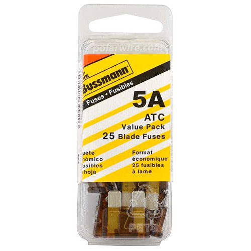 ATC BLADE FUSE 5AMP 25PC  VALUE PACK