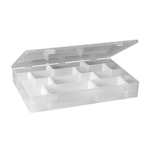 24-hole clear storage box with 20 removable dividers for organizing and storing small parts and kits