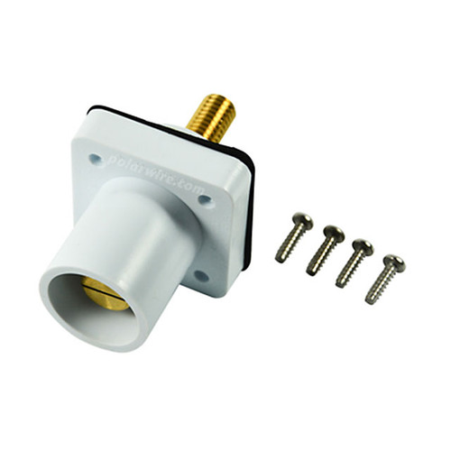 2/0-4/0 400A Male CL 16 Series Panel Mount Stud White | Polar Wire