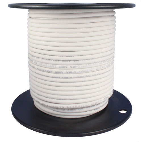 Arctic Ultraflex Cold Weather Flexible Wire 100 Foot Spool 12 AWG White Single Conductor Wire tinned fine strand 100% copper