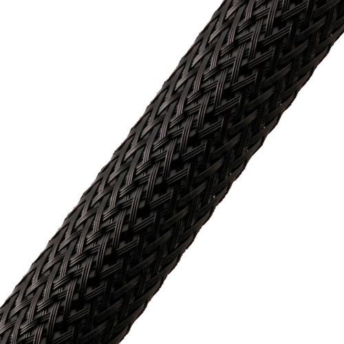 BRAIDED SLEEVE 3/8" 125' BLACK EXPANDS 3/16"-5/8"