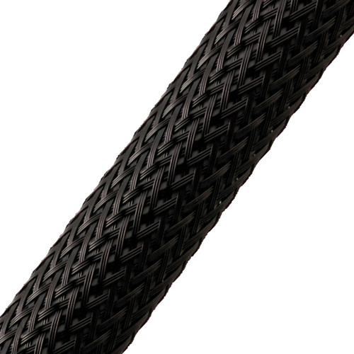 BRAIDED SLEEVE 3/4" 75' BLACK EXPANDS 1/2"-1 1/4"