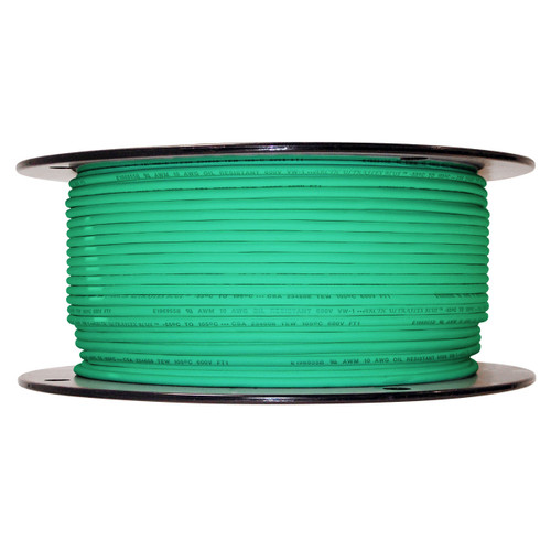 10 AWG green Arctic Ultraflex Blue single conductor wire 100% copper tinned fine strand, 600v, 500 foot spool