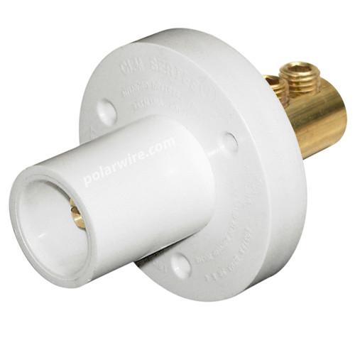Marinco 150 Amp Male CLM 15 Series Mini Panel Mount Single Pin Cam Lock Connector 8-2 AWG White Double Set Screw Style Marinco 150 Amp Male CLM 15 Series Mini Panel Mount Single Pin Cam Lock Connector 8-2 AWG White Double Set Screw Style