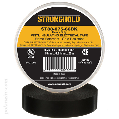 3/4 inch Black PVC Vinyl Heavy Duty Electrical Tape Panduit Stronghold