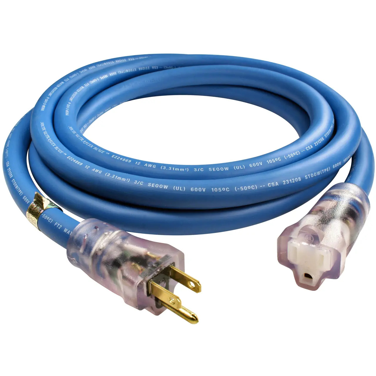 10' 12 Ga Extension Cord Arctic Ultraflex Blue | Polar Wire